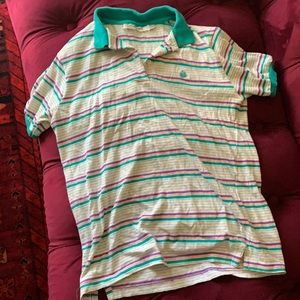 90s Y2K striped collared polo shirt